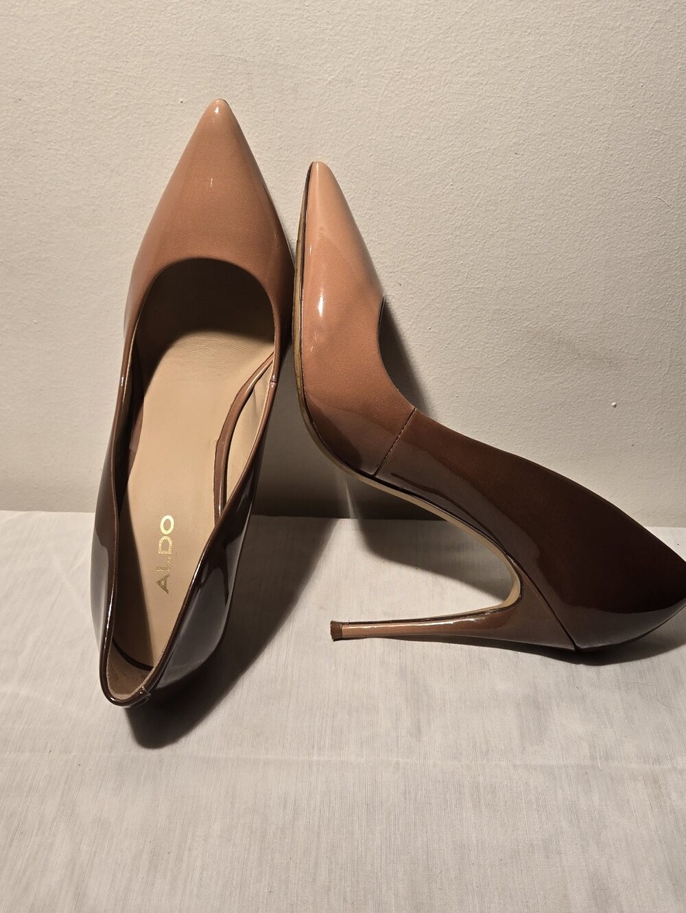 ALDO Brown Patent Pointed-Toe Stiletto Pumps - Picture 6 of 8